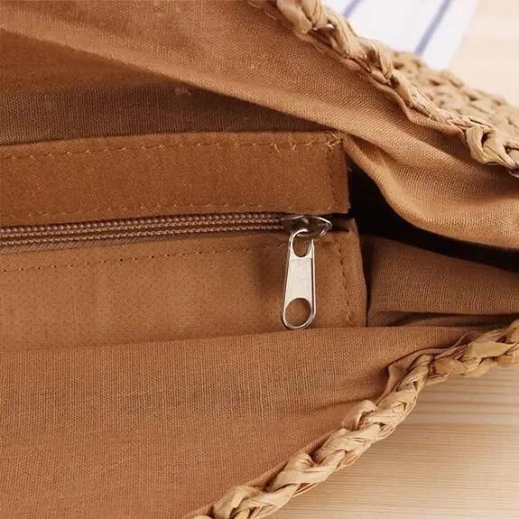 Bolsa de ombro em palha de rattan entrançada à mão, bolsa a tiracolo de verão 6/7