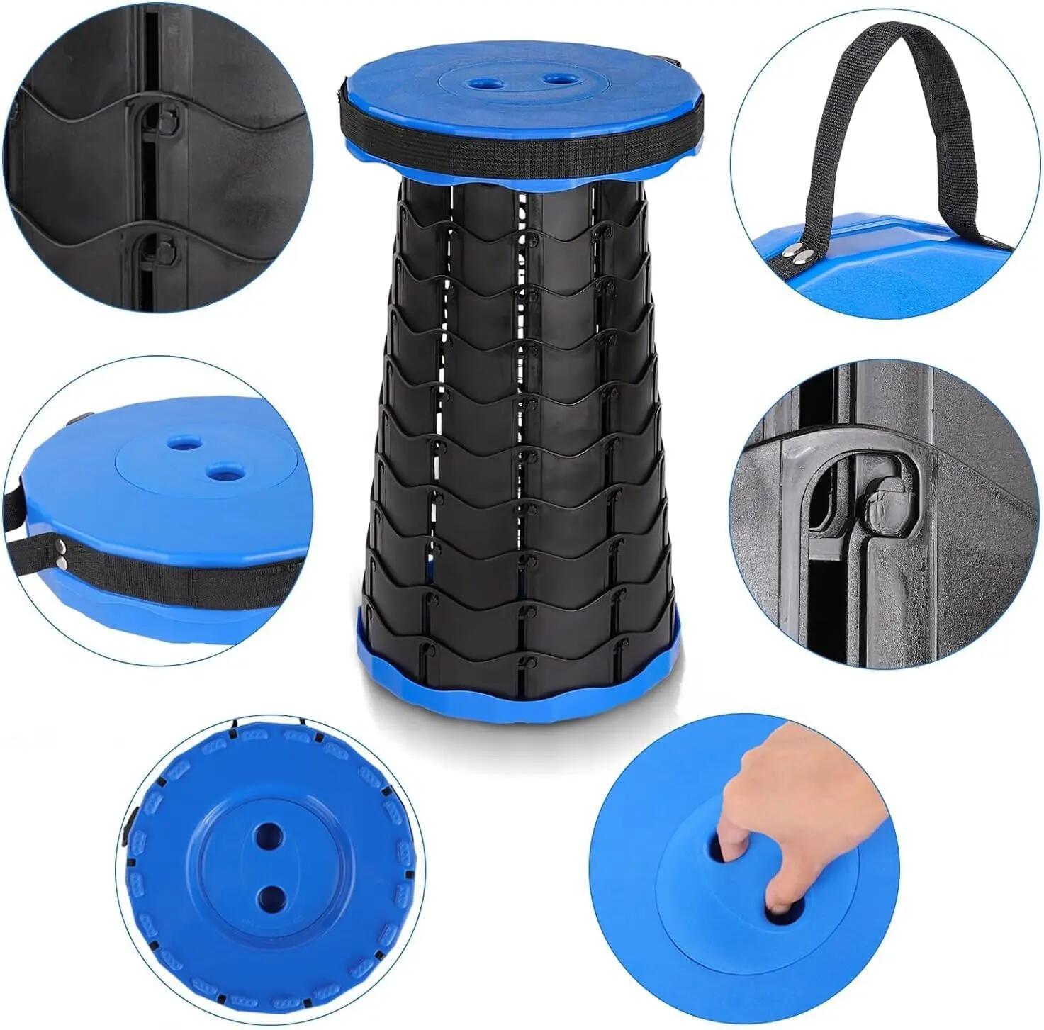 Taburete Plegable portátil para Camping, Ajustable Redondo 180kg 5/6
