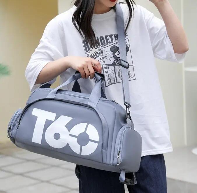 Bolsa mochila de gimnasio deportiva impermeable. Espacio para zapatos, Gris 4/7
