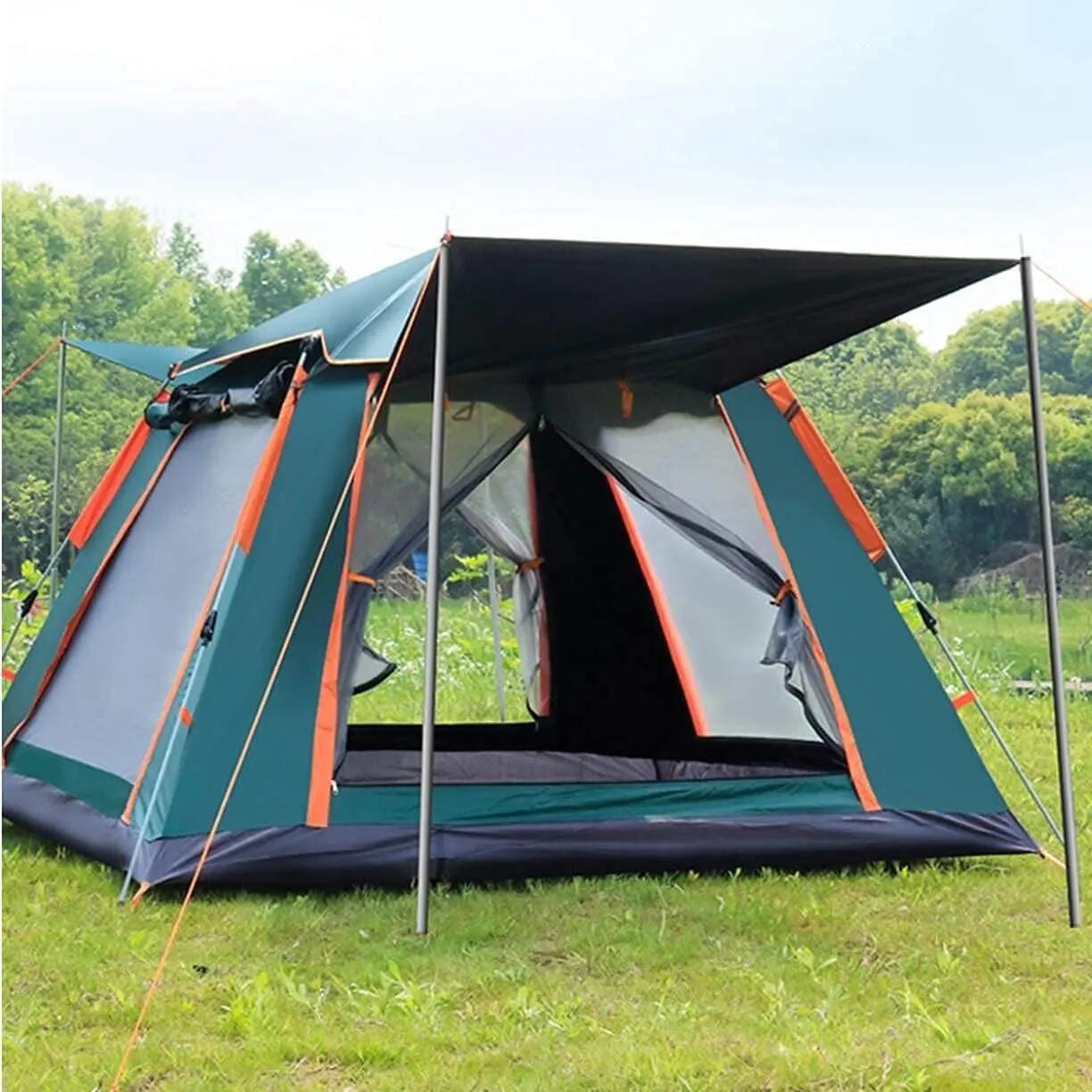 Tenda dobrável impermeável para 6 pessoas rede mosquiteira e bolsa de transporte 2/7