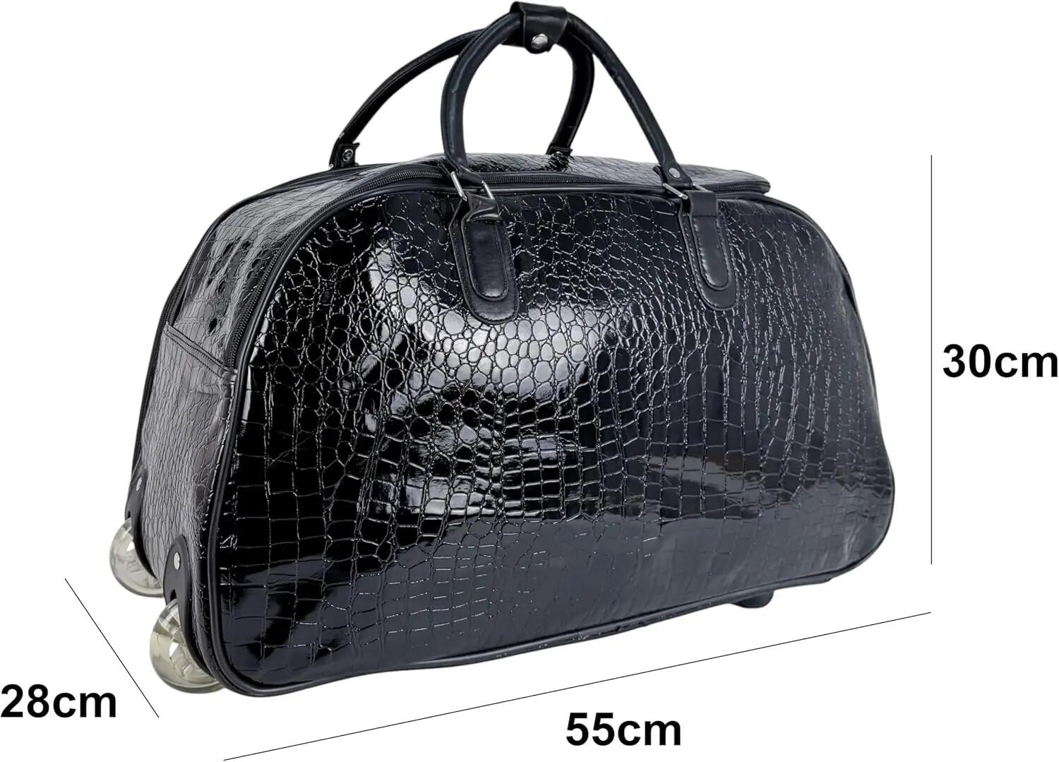 Mala de viagem dobrável com rodas e pega telescópica, 55 x 30 x 27 cm 3/6