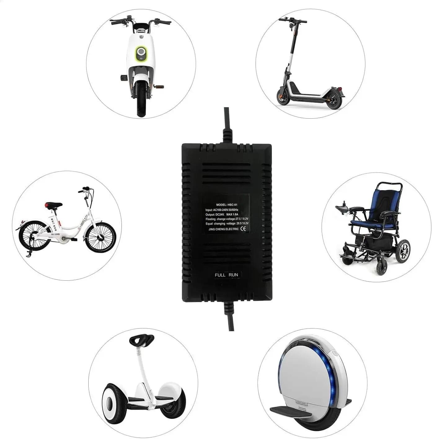Carregador de bateria para scooter elétrica DC 24V 1.6A para bateria de lítio 4/4