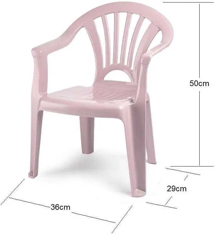 Silla pequeña apilables para Interior y Exterior de plástico (Rosa Palo) 3/3