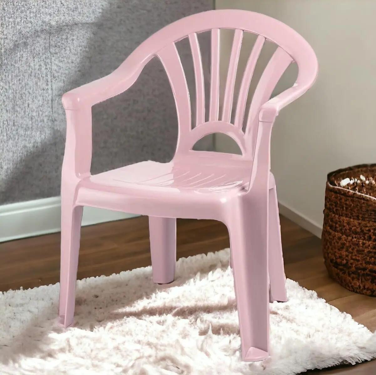 Silla pequeña apilables para Interior y Exterior de plástico (Rosa Palo) 2/3