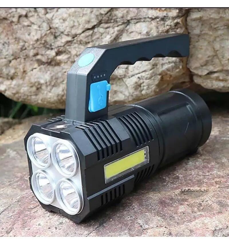 Linterna de mano con luz 4x LED Q5 CREE + COB Recargable lampara USB 2/7