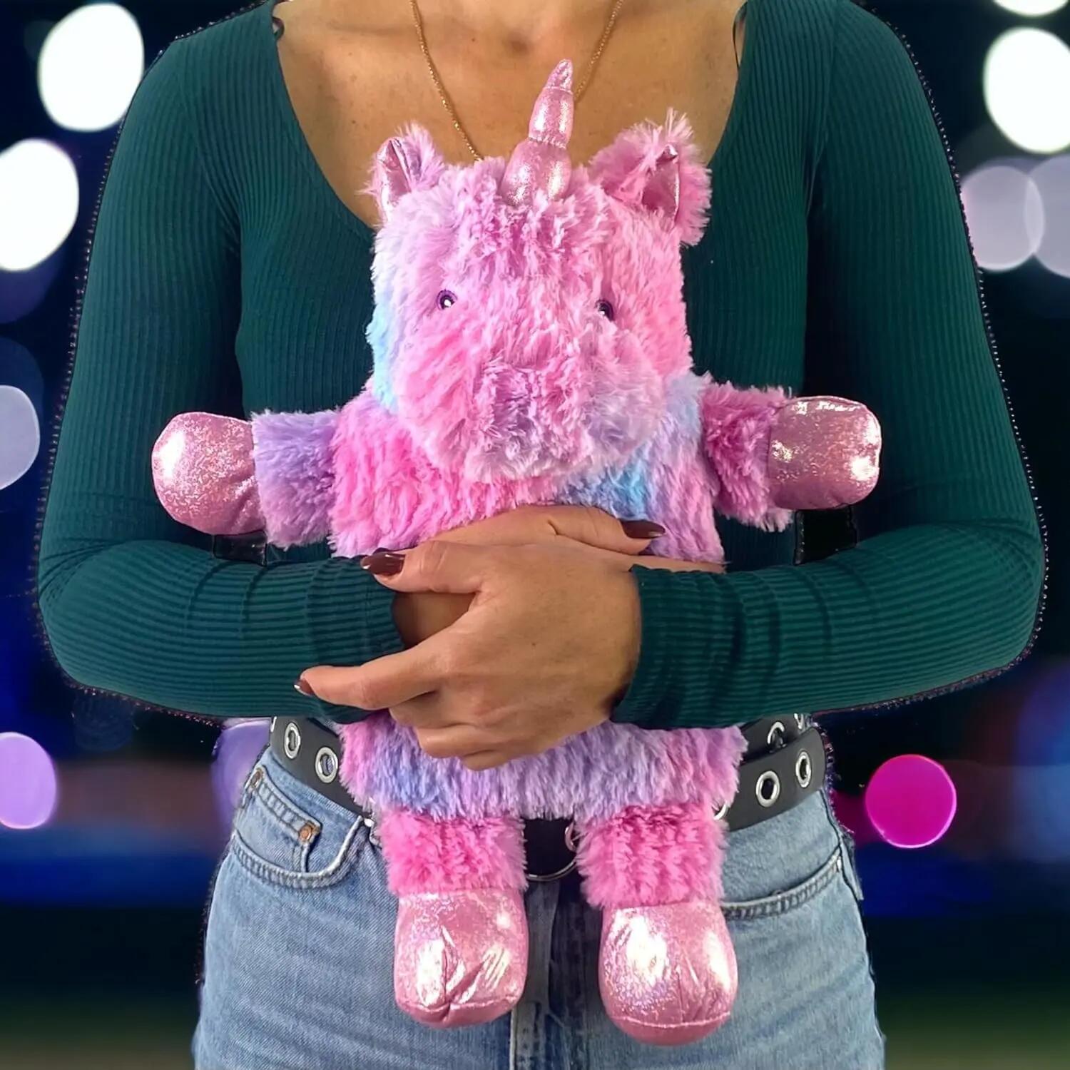 Bolsa de agua calienta manos con  funda de unicornio extraíble y lavable 1L 3/7