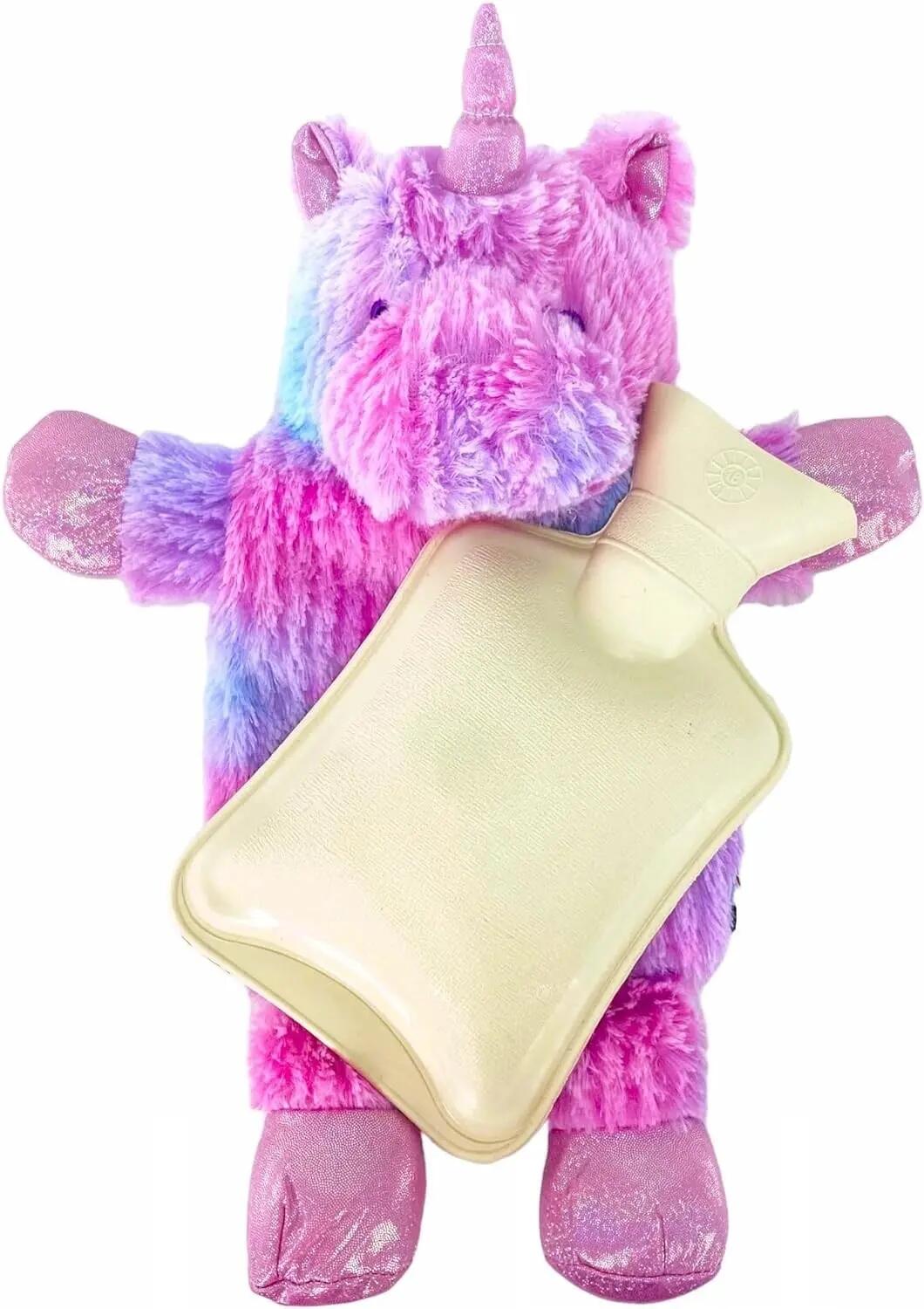 Bolsa de agua calienta manos con  funda de unicornio extraíble y lavable 1L 2/7