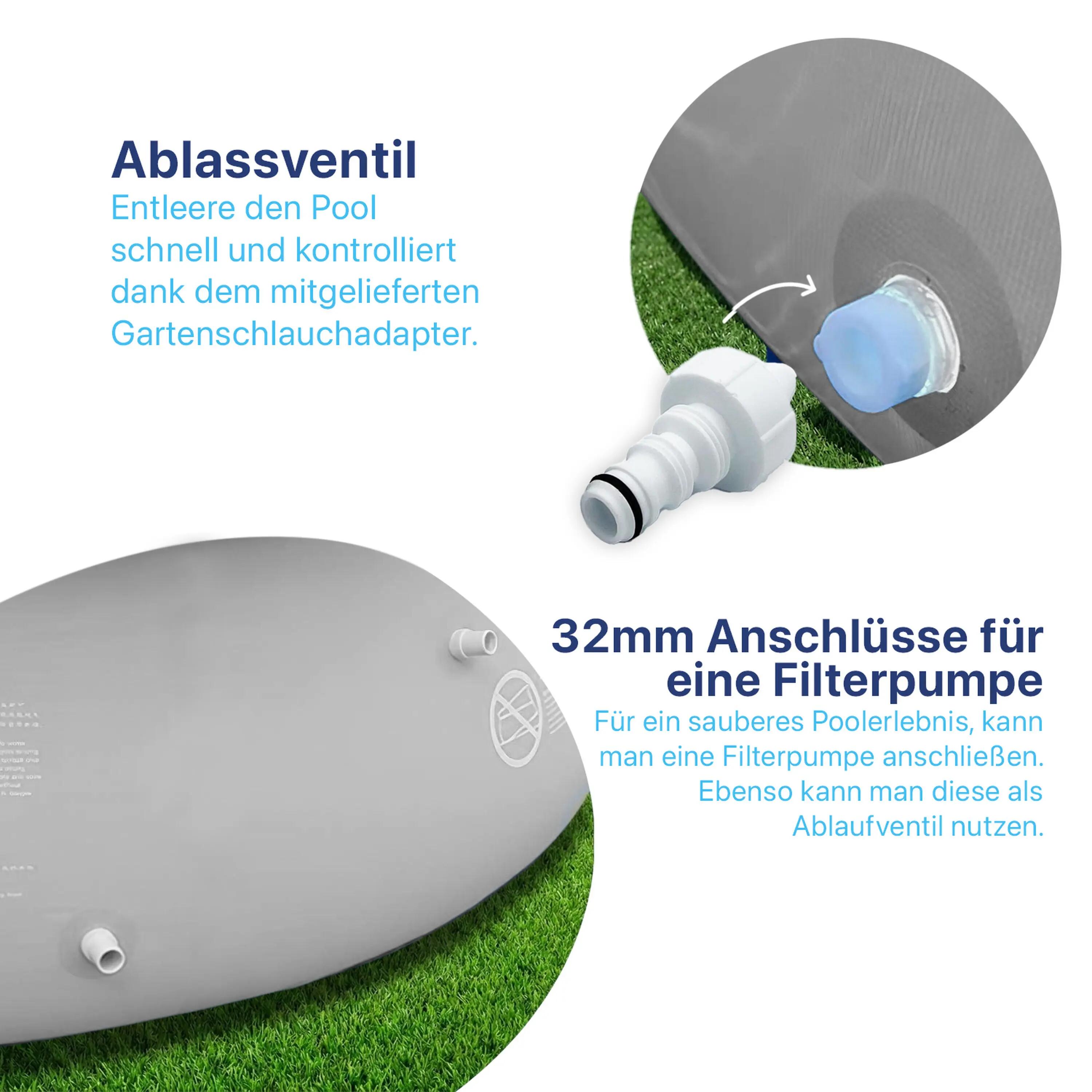 Frame Pool Ersatzpool rund 457x122cm grau ohne Filterpumpe 14/15