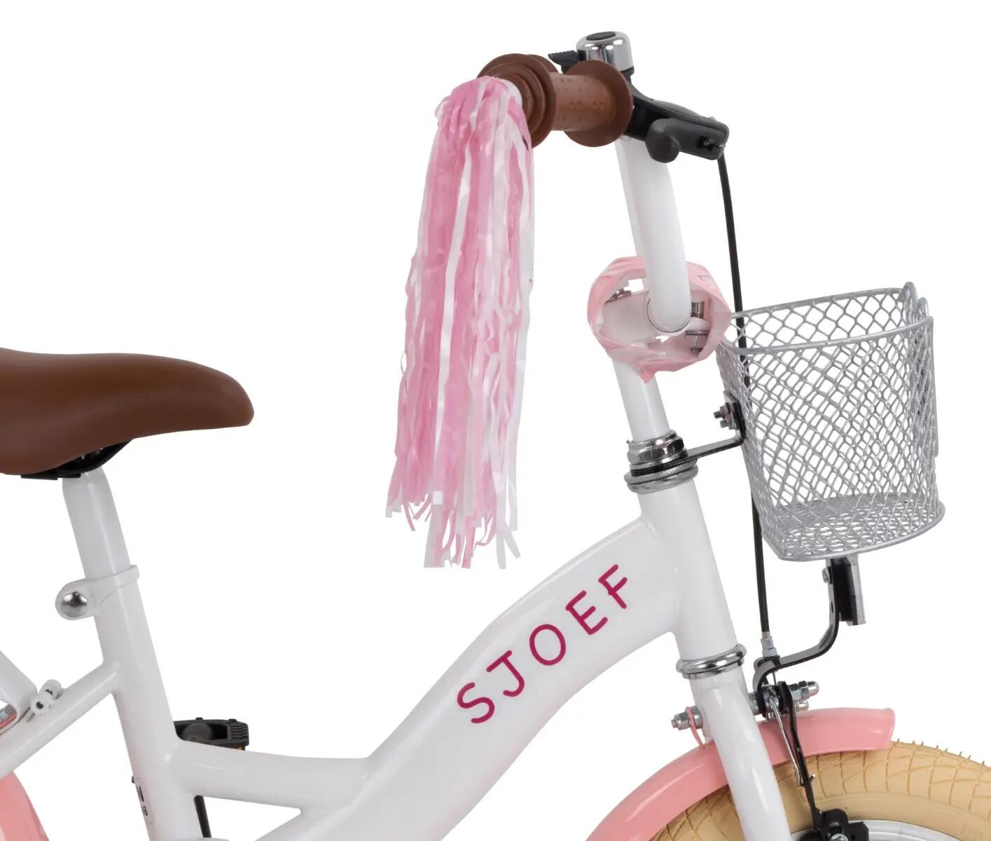 Dolly Meisjesfiets 14 inch - Kinderfiets 3-5 jaar - Fiets & Zijwieltjes - Wit 12/14