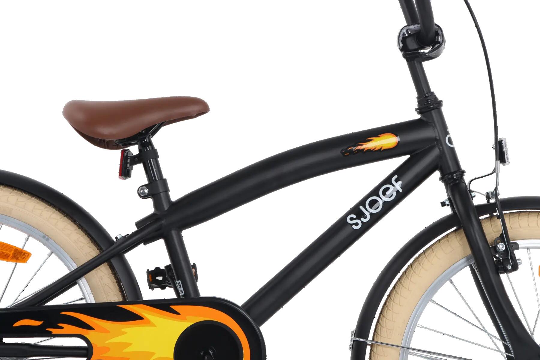 Cruise Jongensfiets 20 inch - Kinderfiets 6-8 jaar - Fiets & Standaard – Zwart 9/11