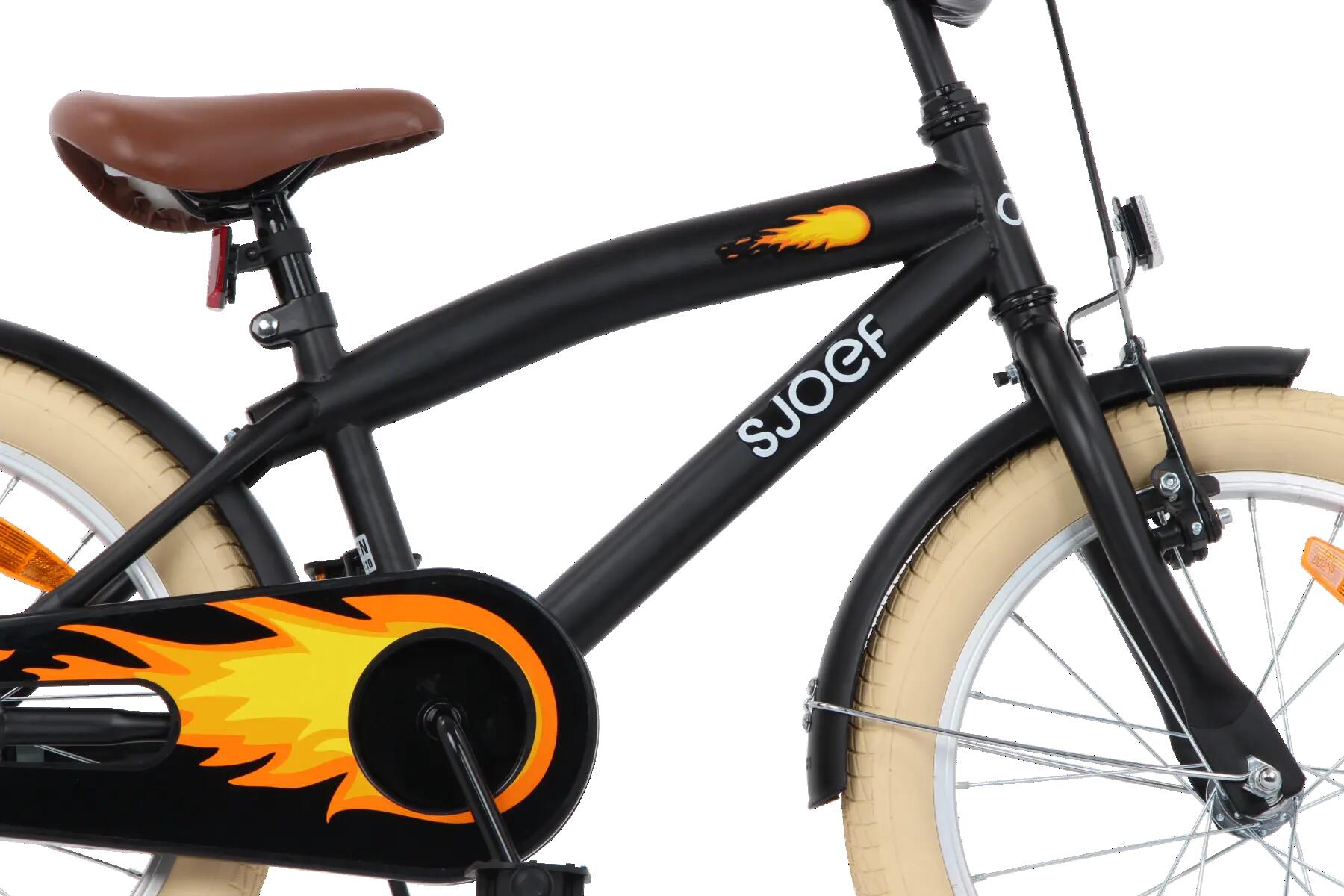 Cruise Jongensfiets 18 inch - Kinderfiets 5-7 jaar - Fiets & Standaard – Zwart 9/11