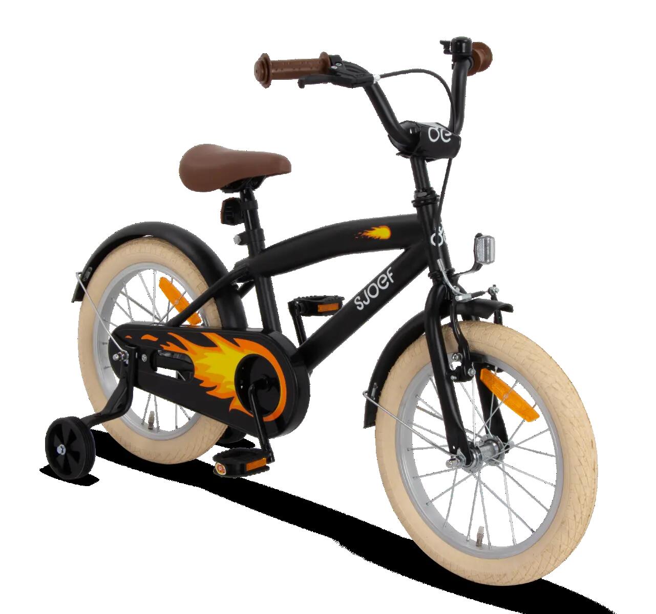 Cruise Jongensfiets 16 inch - Kinderfiets 4-6 jaar - Fiets & Zijwieltjes – Zwart 2/14