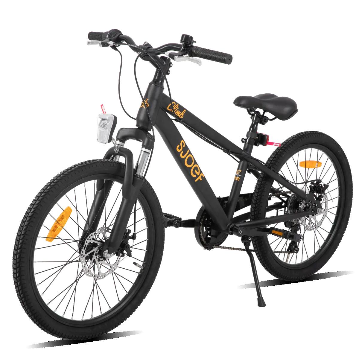 Climb Mountainbike Jongens 22 inch - 7-9 Jaar - 6V & Schijfrem – Zwart 11/12