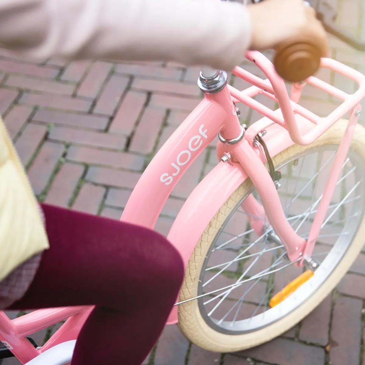 Classic Meisjesfiets 20 inch - Kinderfiets 6-8 Jaar - Rekje & Standaard – Roze 13/15