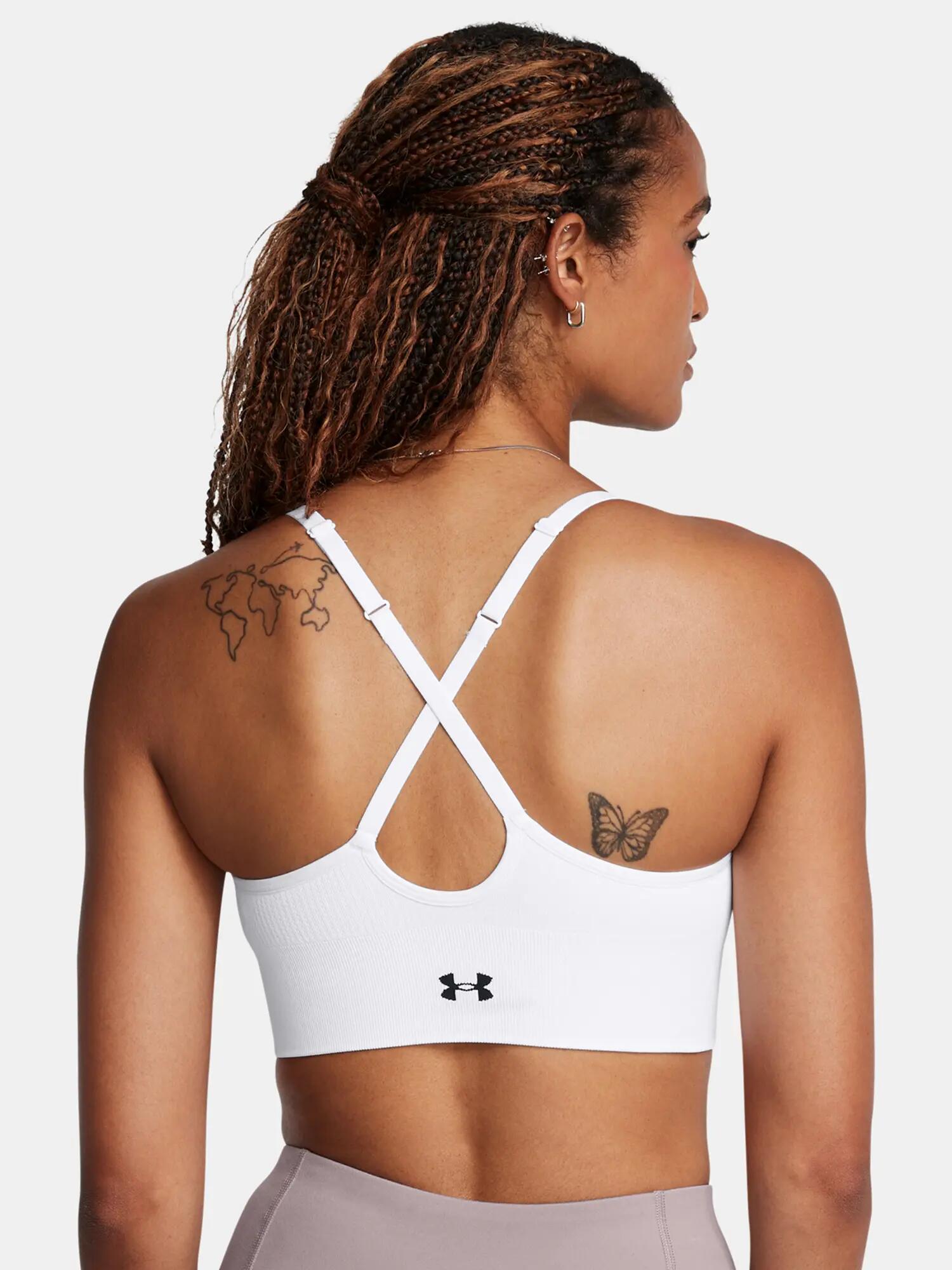 Soutien-gorge de sport Under Armour Vanish Seamless Low blanc/noir 2/5