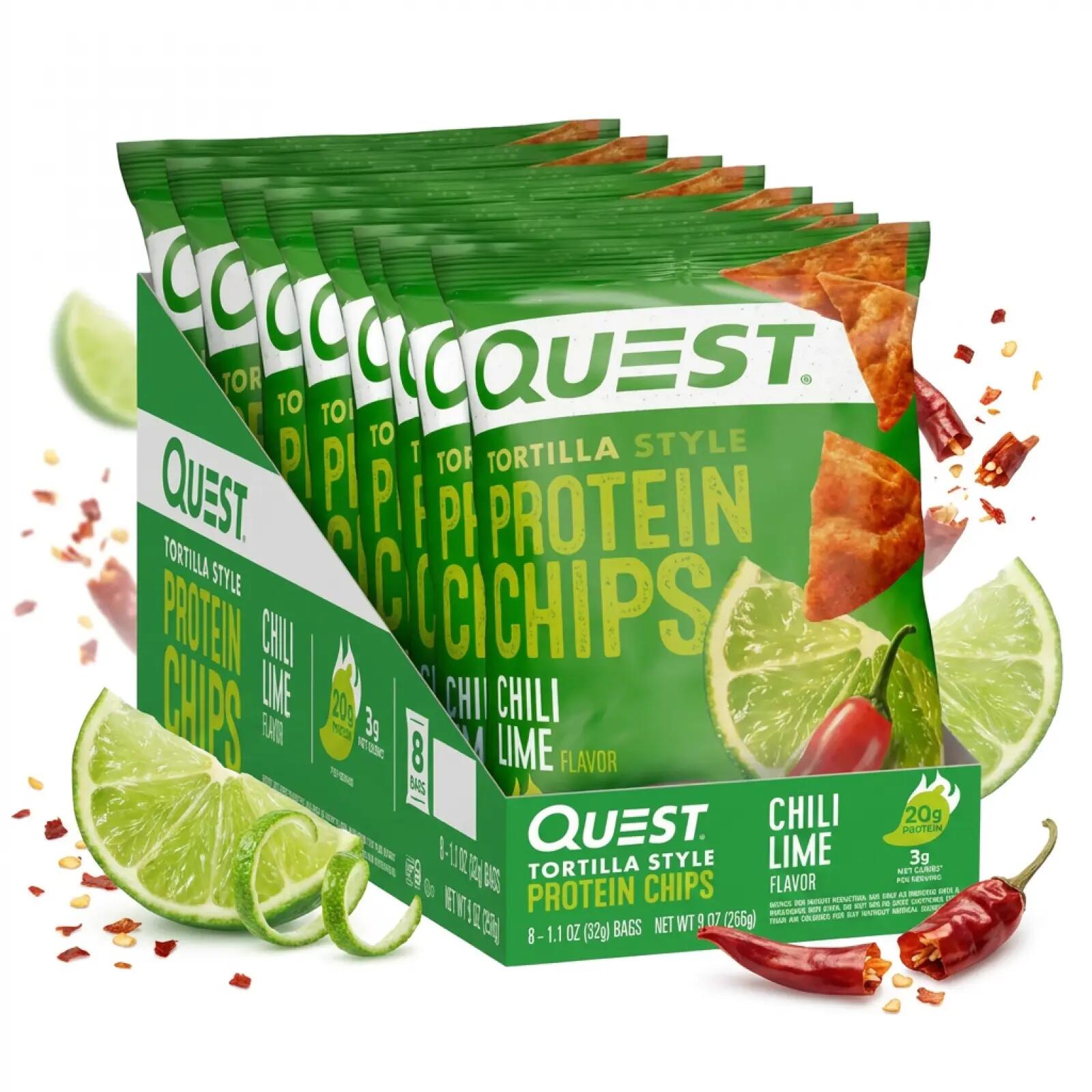 Quest Nutrition Protein Tortilla Chips (8x32g) Chili Lime 1/3