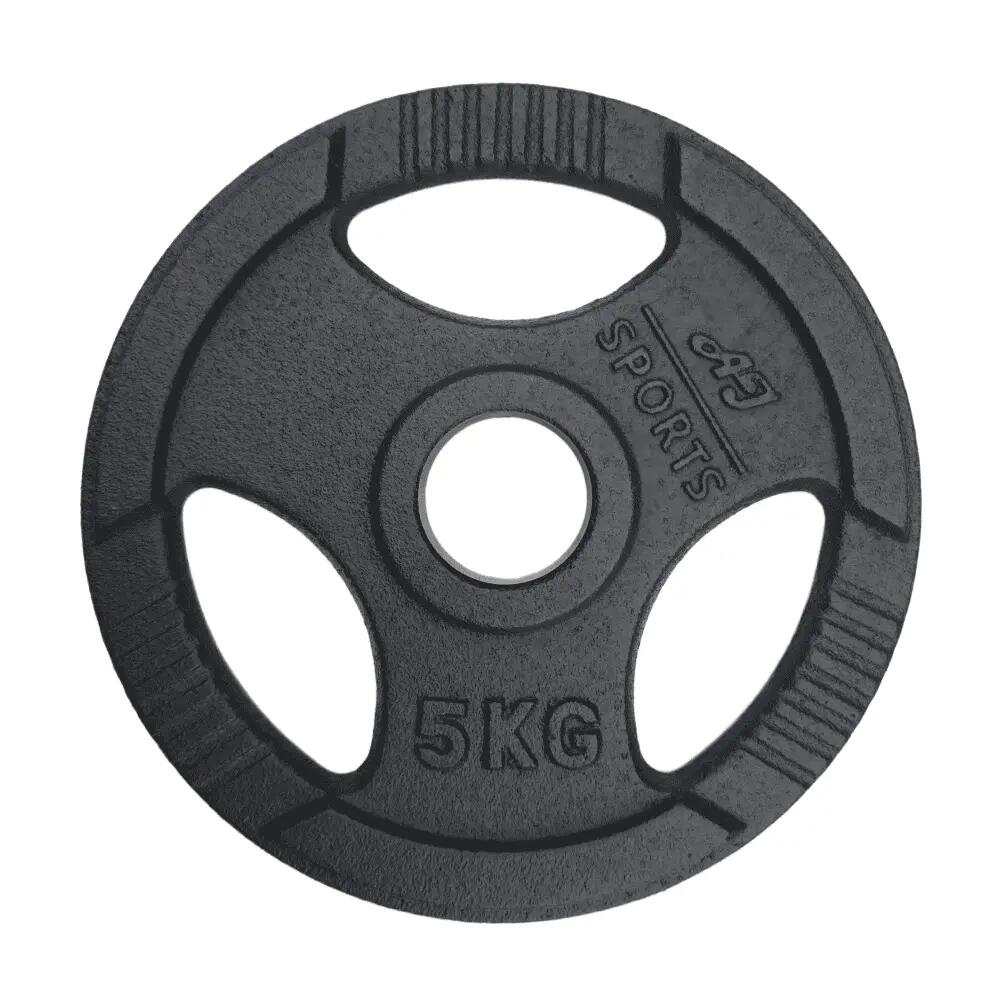 Olympische Halterschijven Gietijzer Tri-Grip (Per stuk) AJ-Sports 1/2