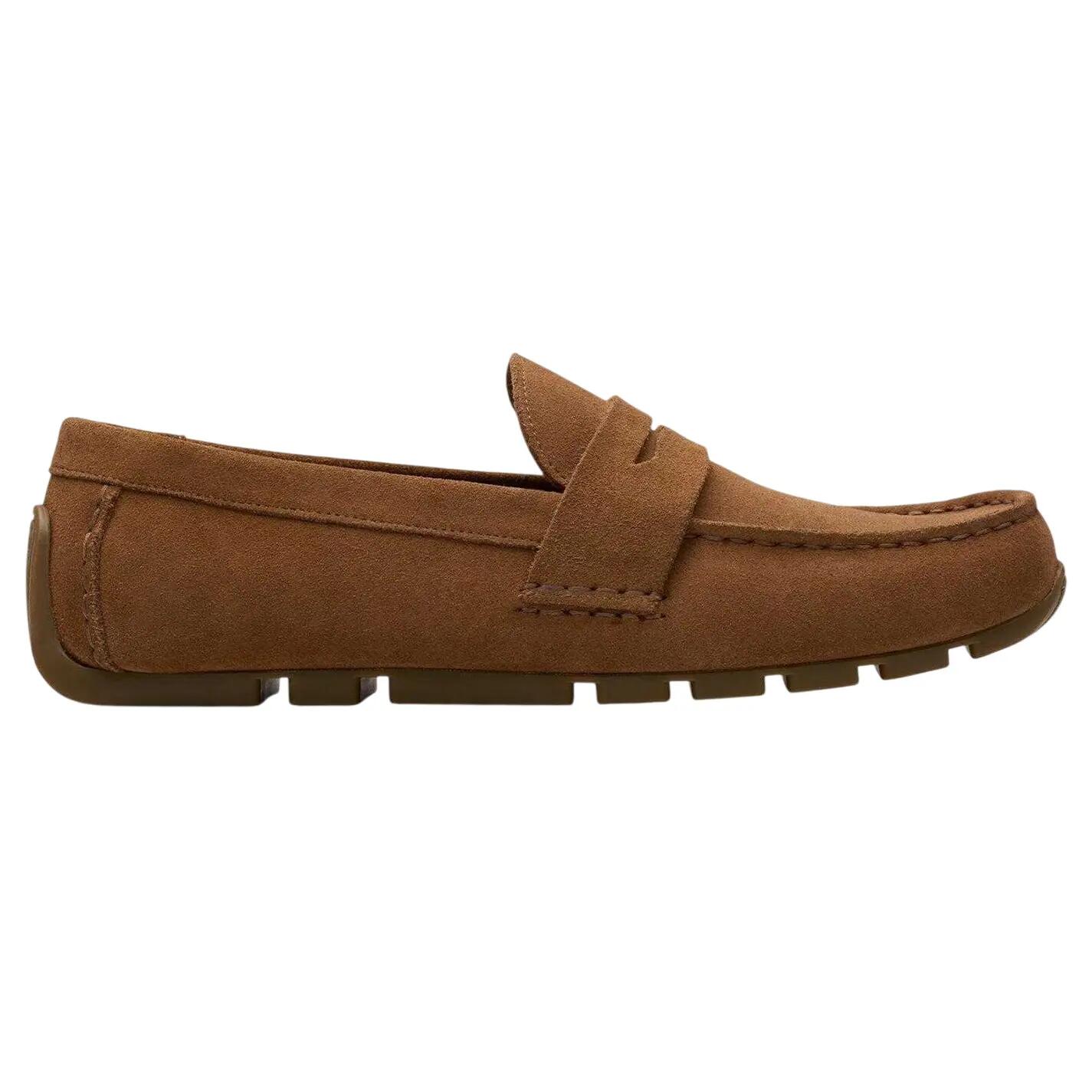 Clarks Mens Corsley Bar Suede Penny Loafers