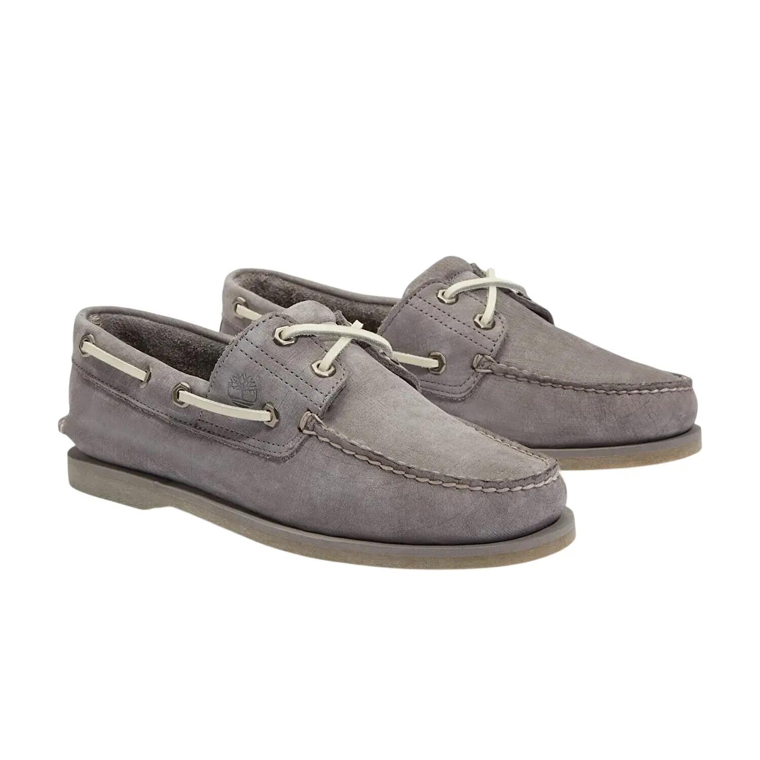 Timberland Mens Classic Textured Leather Contrast Laces Flat Boat Shoes