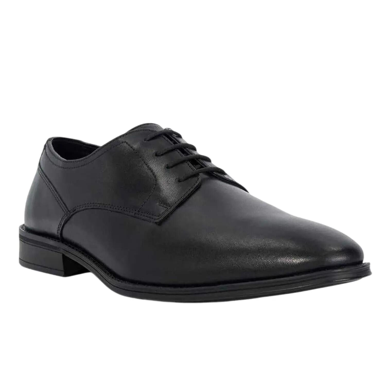 Dune London Mens Leather Low Block Heel Oxfords