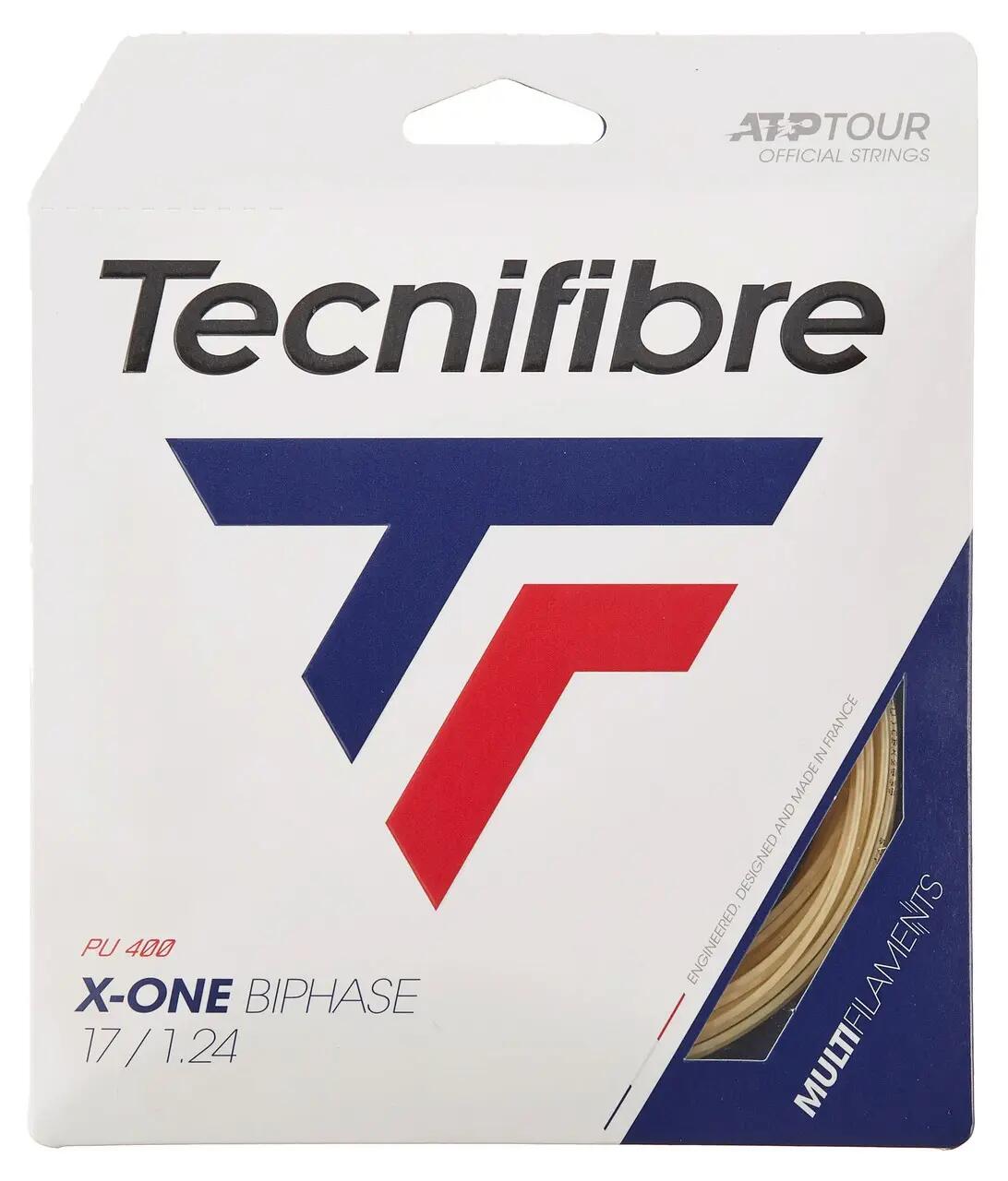 Tecnifibre X-One Biophase 1.24/17 Multifilament Tennis String Set in Natural (Ma