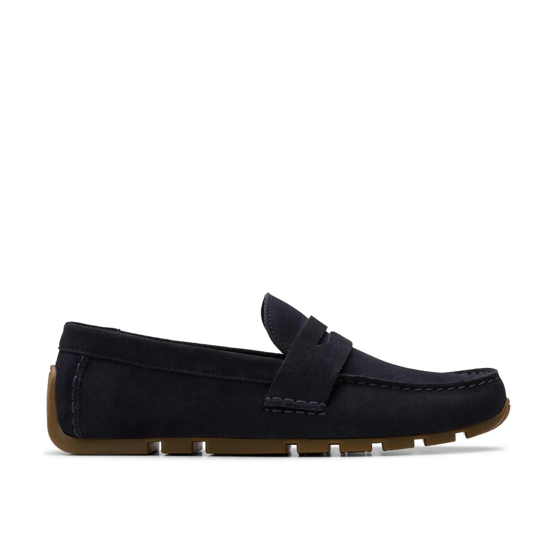 Clarks Mens Corsley Bar Suede Penny Loafers