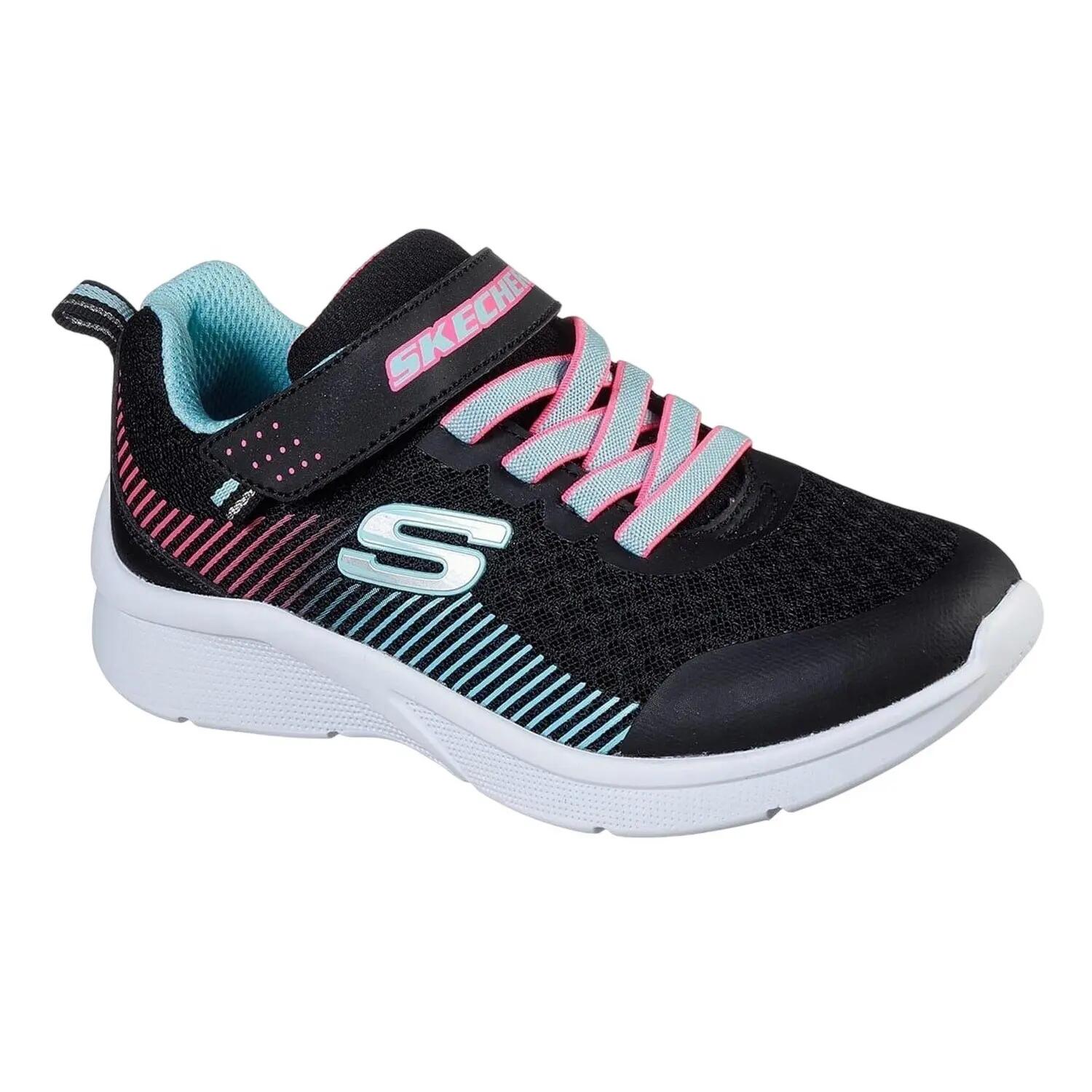 Skechers Girls Microspec Diagonal Stripe Trainers