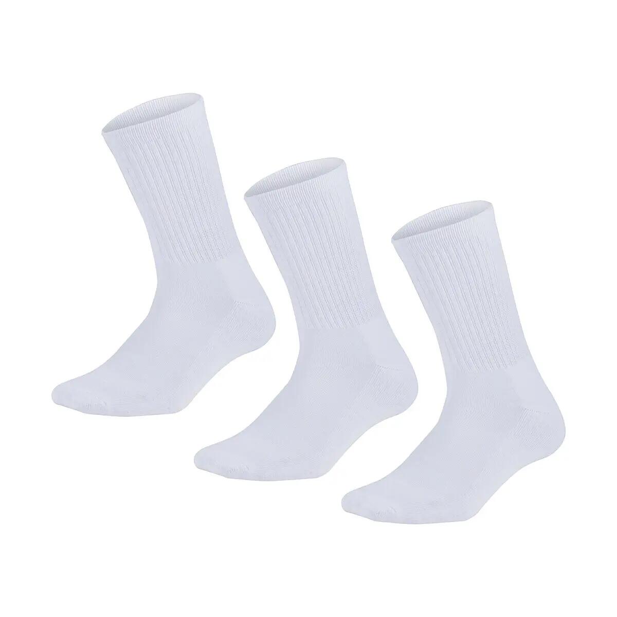 3 Pairs Bamboo Socks Unisex Premium Fiber Sock Super Soft Crew Tennis Sox - Whit