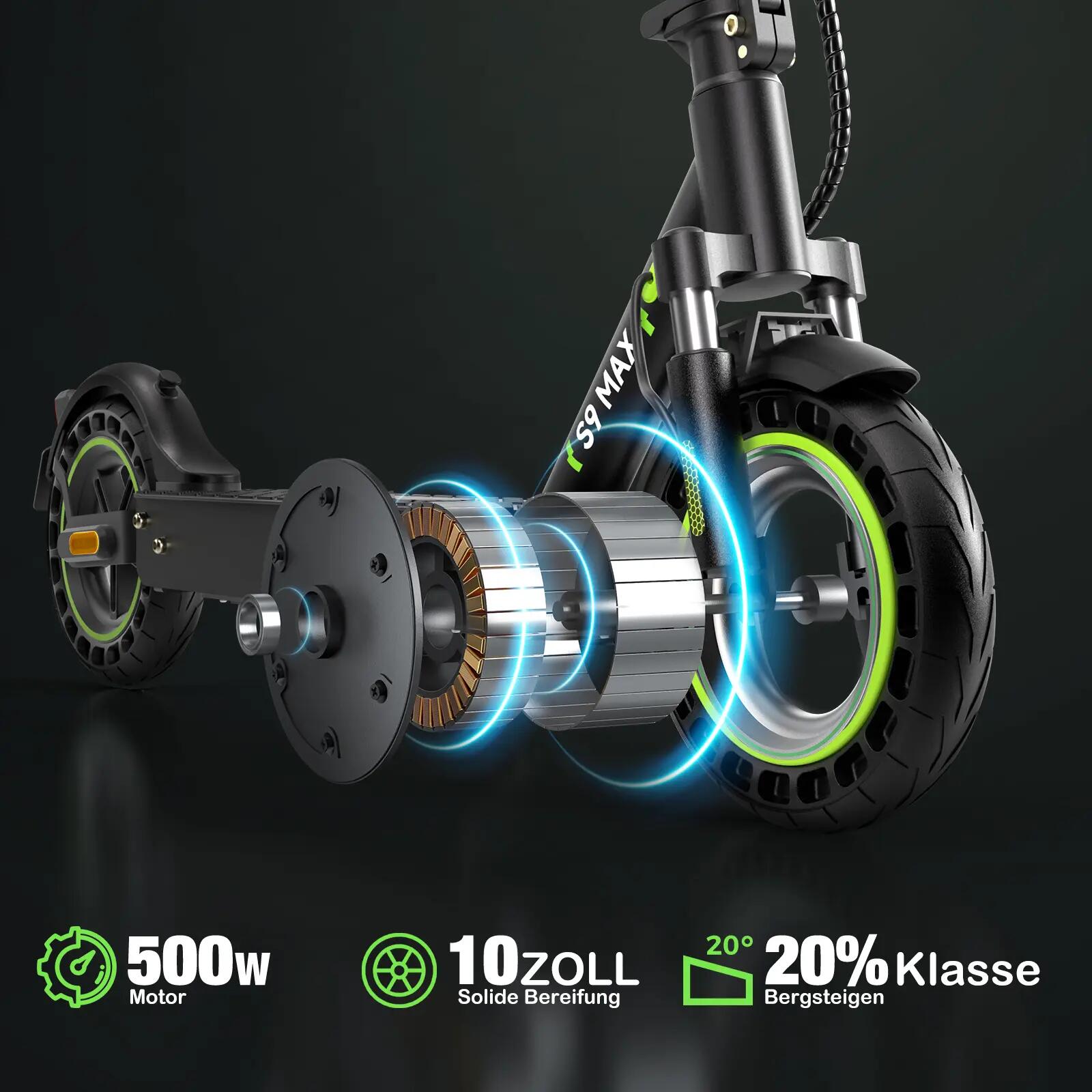 Trotinete elétrica Isinwheel S9 MAX com sistema de travagem duplo e aplicação 3/8