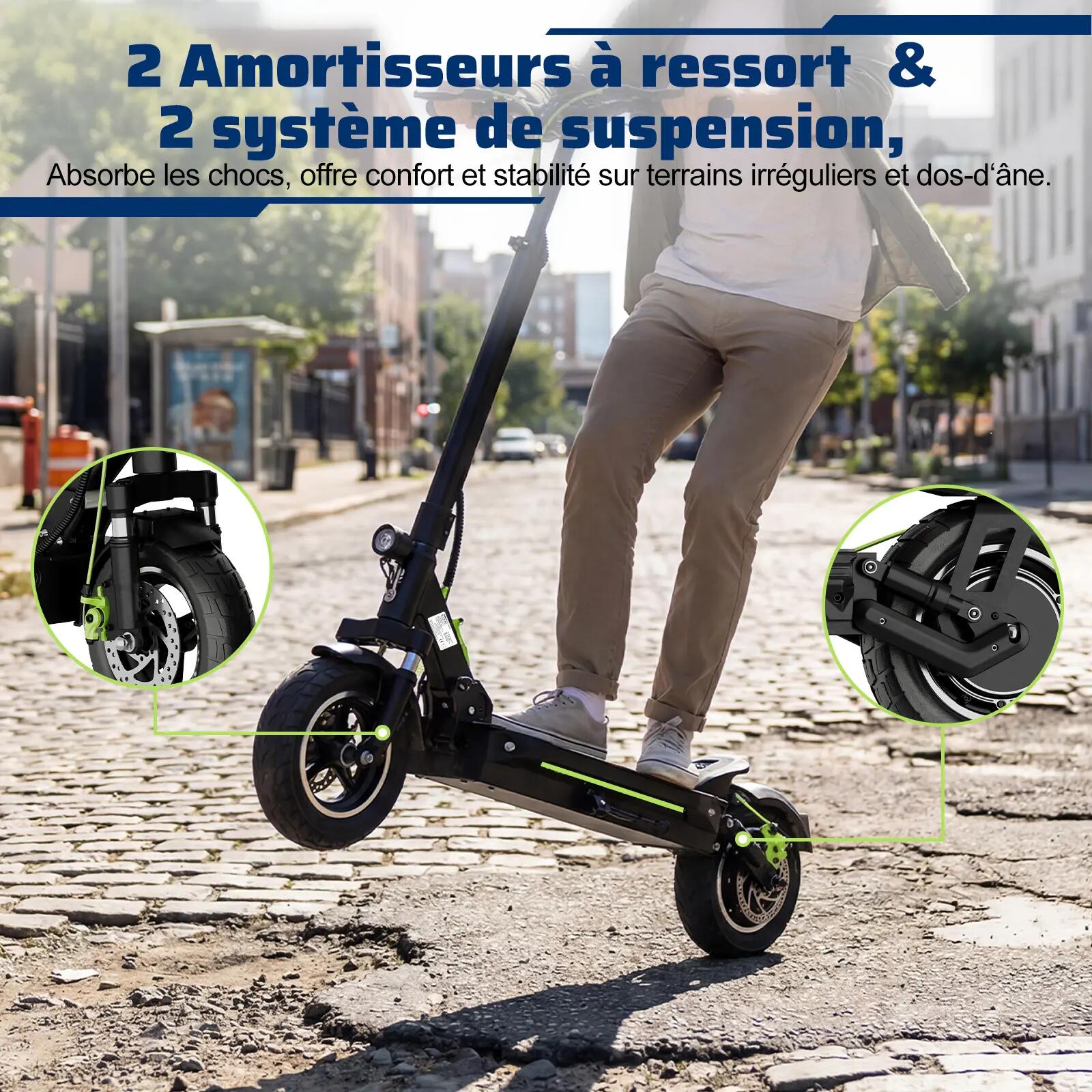 Trotinete elétrica TODIMART D6 para adulto, com travões de disco duplos 4/6