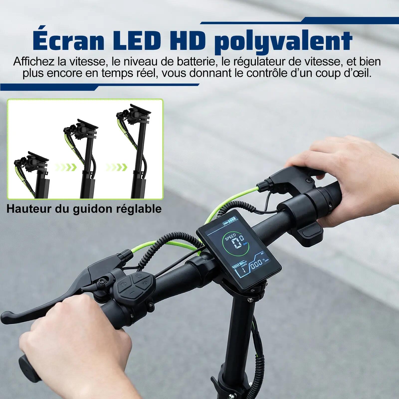 Trotinete elétrica TODIMART D6 para adulto, com travões de disco duplos 2/6