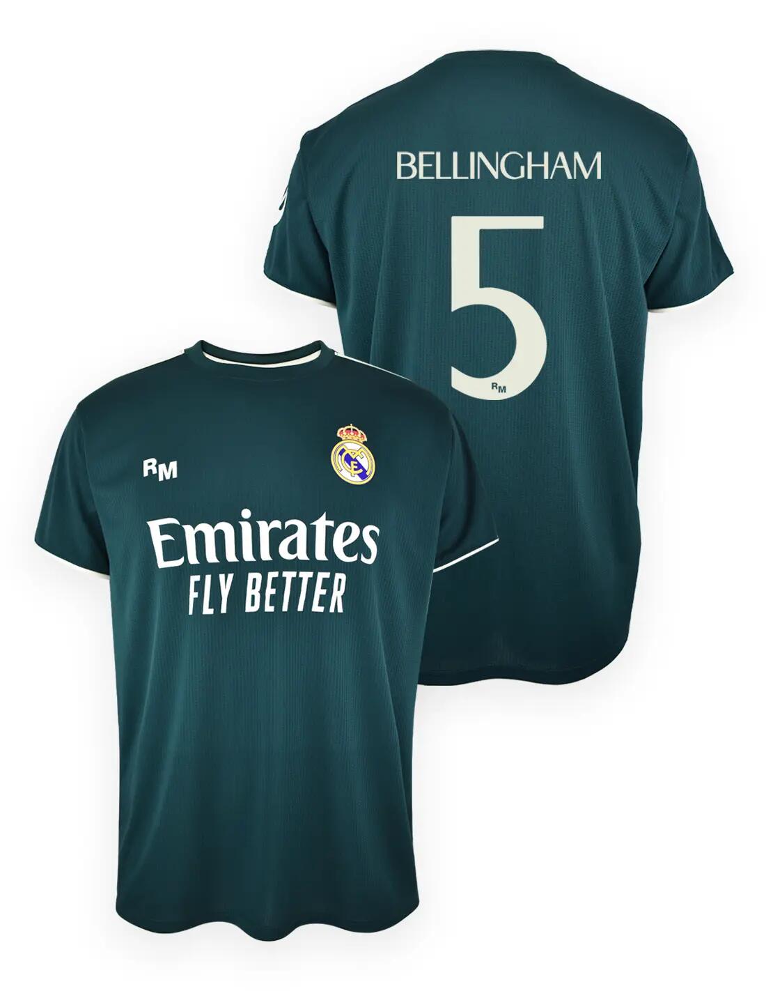 Camiseta Real Madrid Adulto Bellingham 2026/27 Segunda Equipación Réplica Ofici 3/4