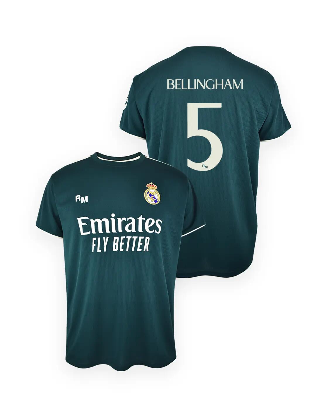 Camiseta Real Madrid Niño Bellingham 2026/27 Segunda Equipación Réplica Oficial 3/4