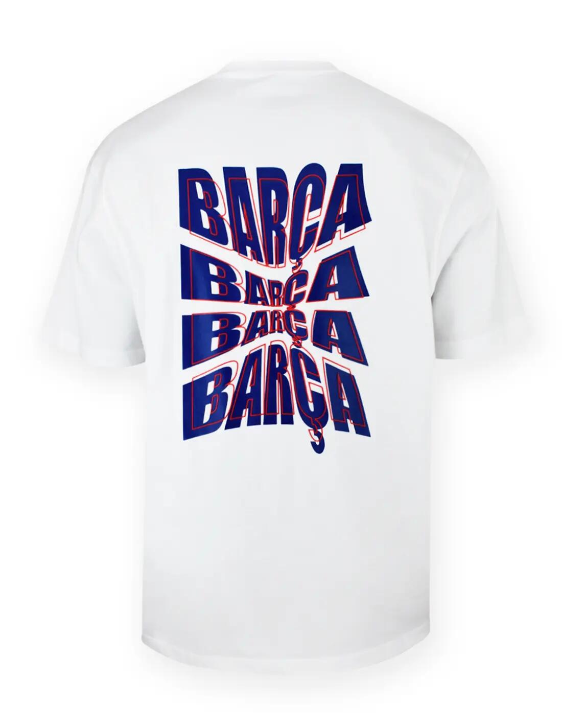 Camiseta FC Barcelona Adulto Oversize Blanca Gráfico 3/4