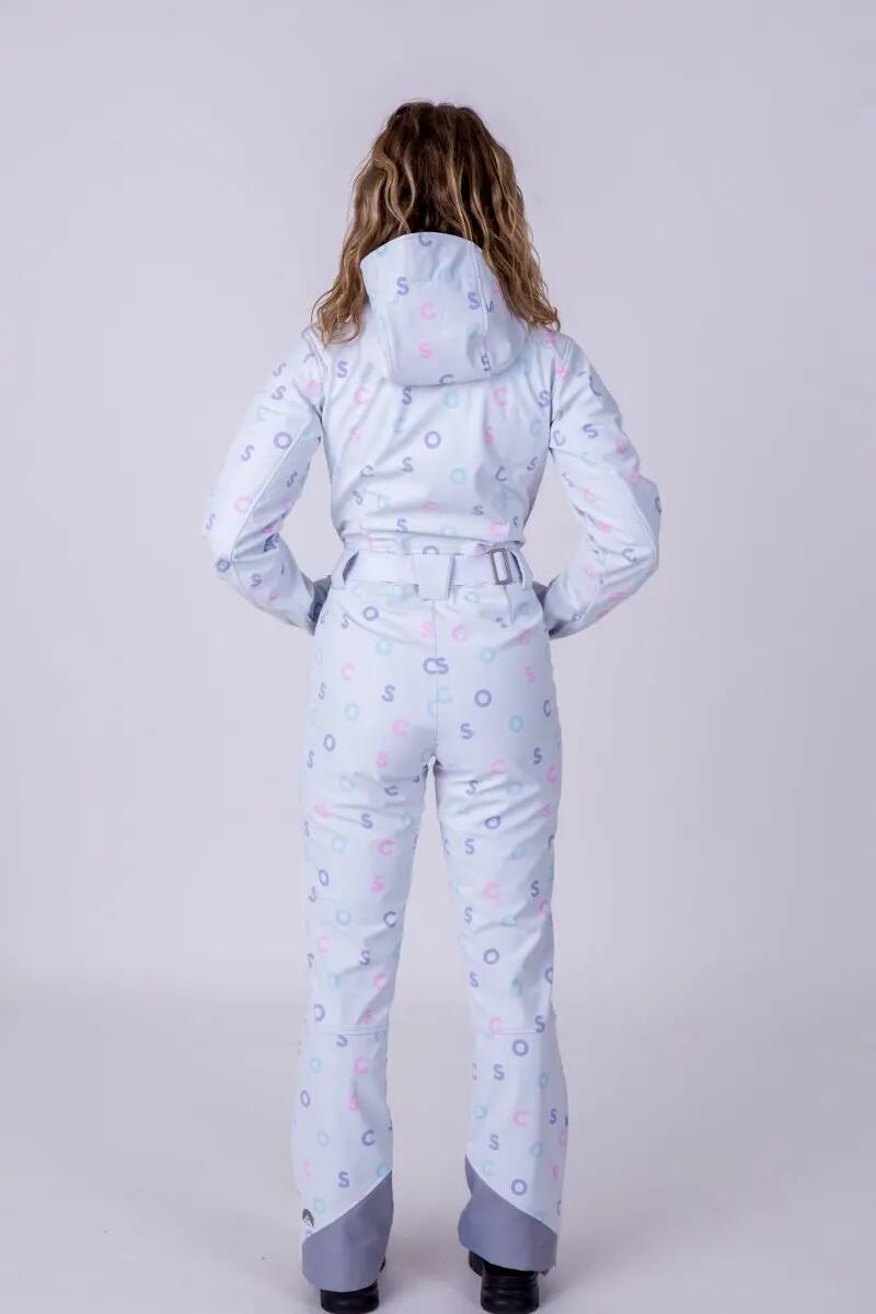 Costum de schi șic - Imprimeu OOSC alb 3/6