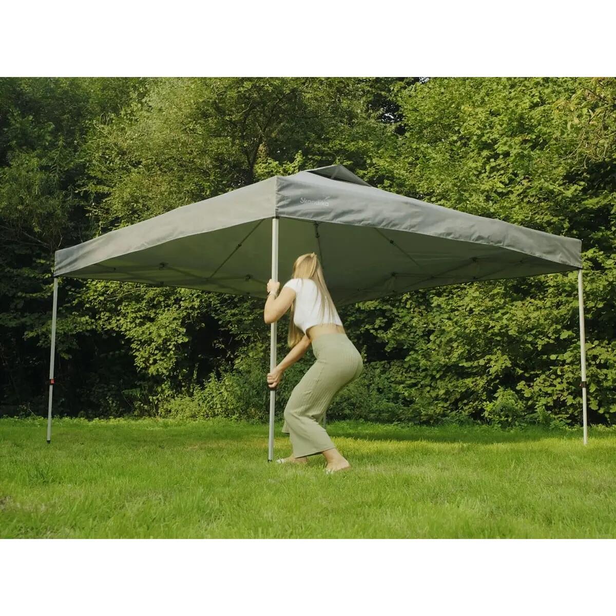 Faltpavillon - Solvorn 3 x 3 m - Rahmen/Beine Stahl - einfache Montage 9/17