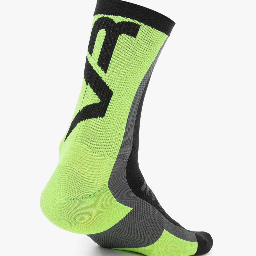 Unisex MTB socks - comfortable fit, secure hold, black/light green