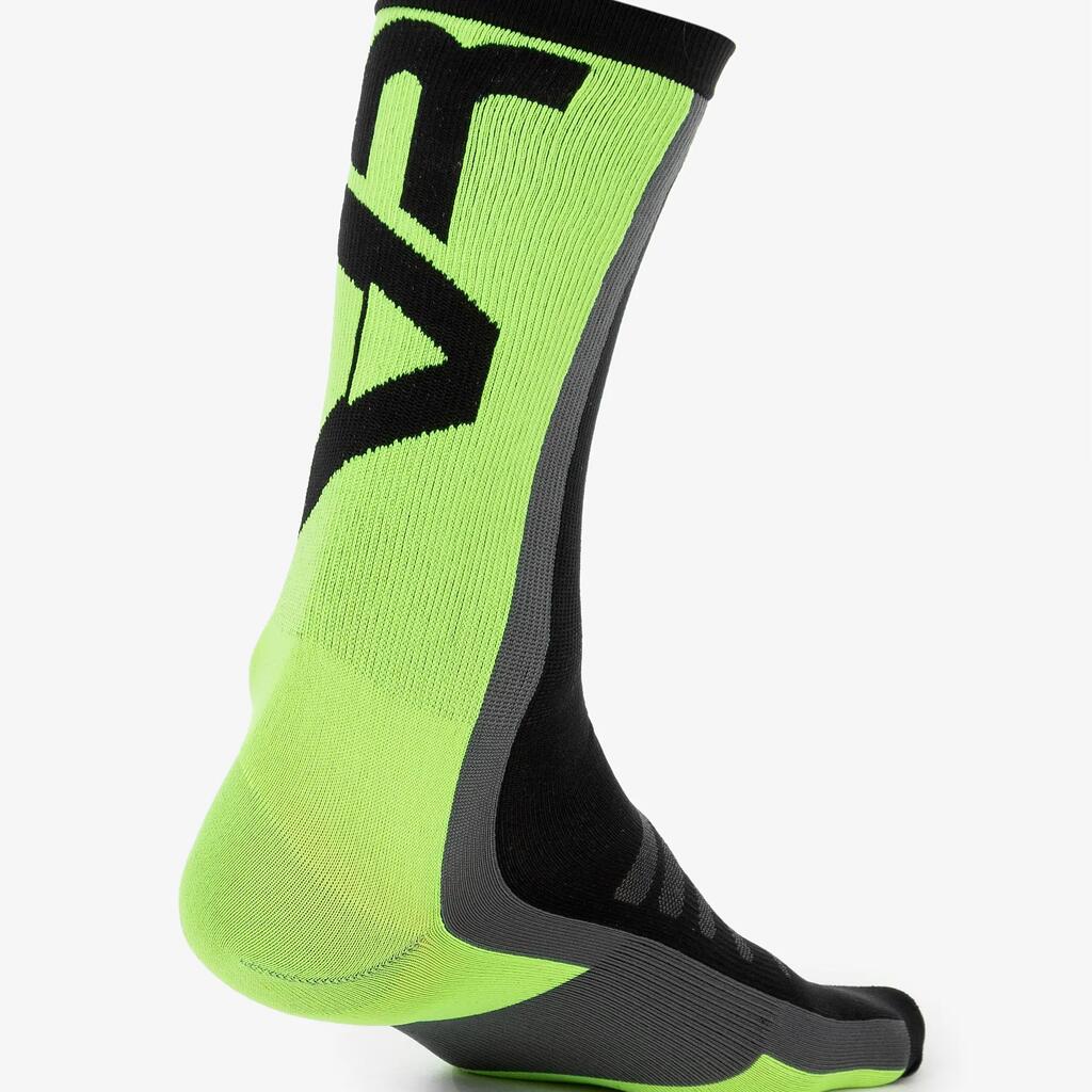 Unisex MTB socks - comfortable fit, secure hold, black/light green