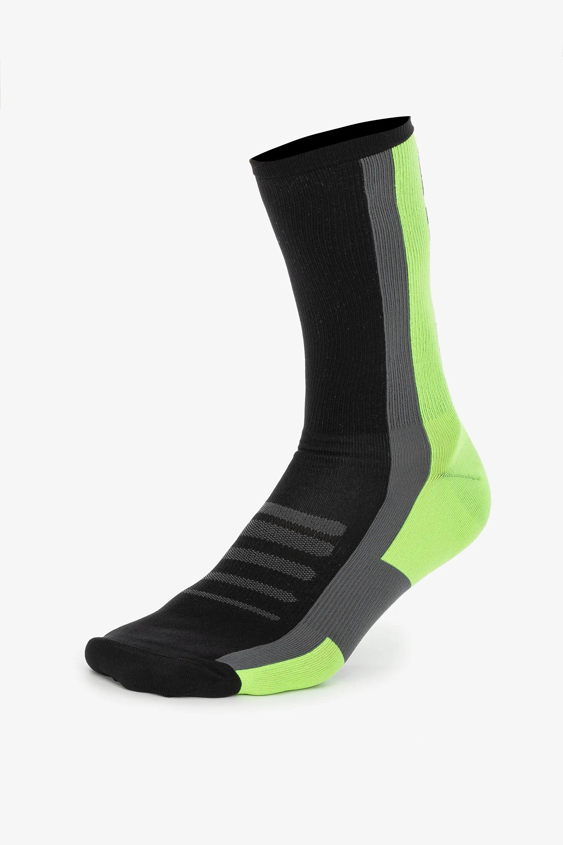 meias - motocross - homem - confortE1veis, ajuste seguro - amarelo fluo 2/2
