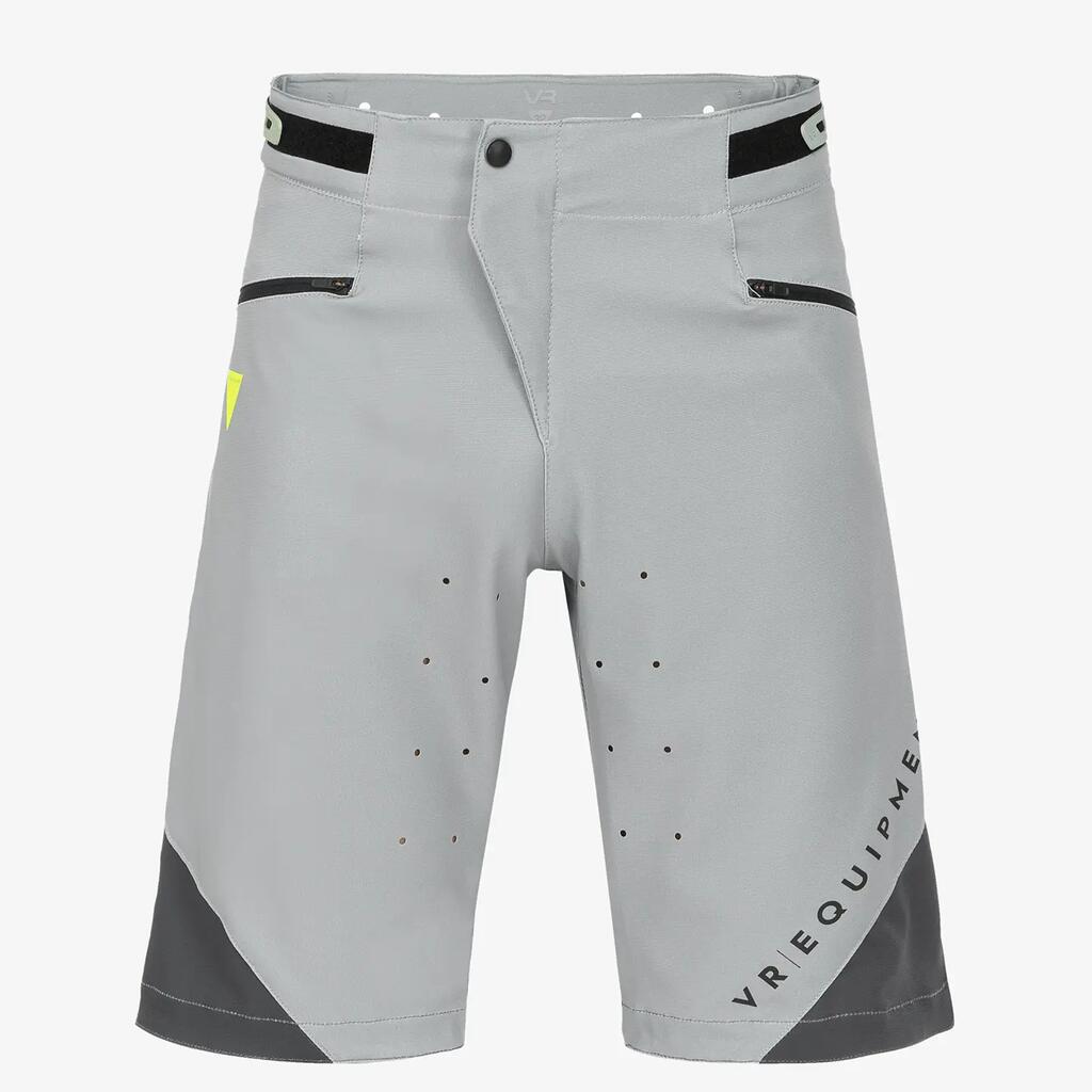 Men's MTB shorts - mid waistband, integrated belt, cargo pockets - black