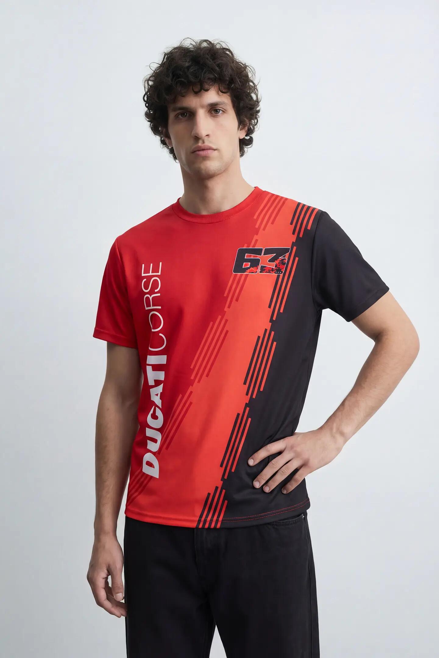 T-shirt - Motocross - Homem - Com padrão - vermelho/preto 3/5