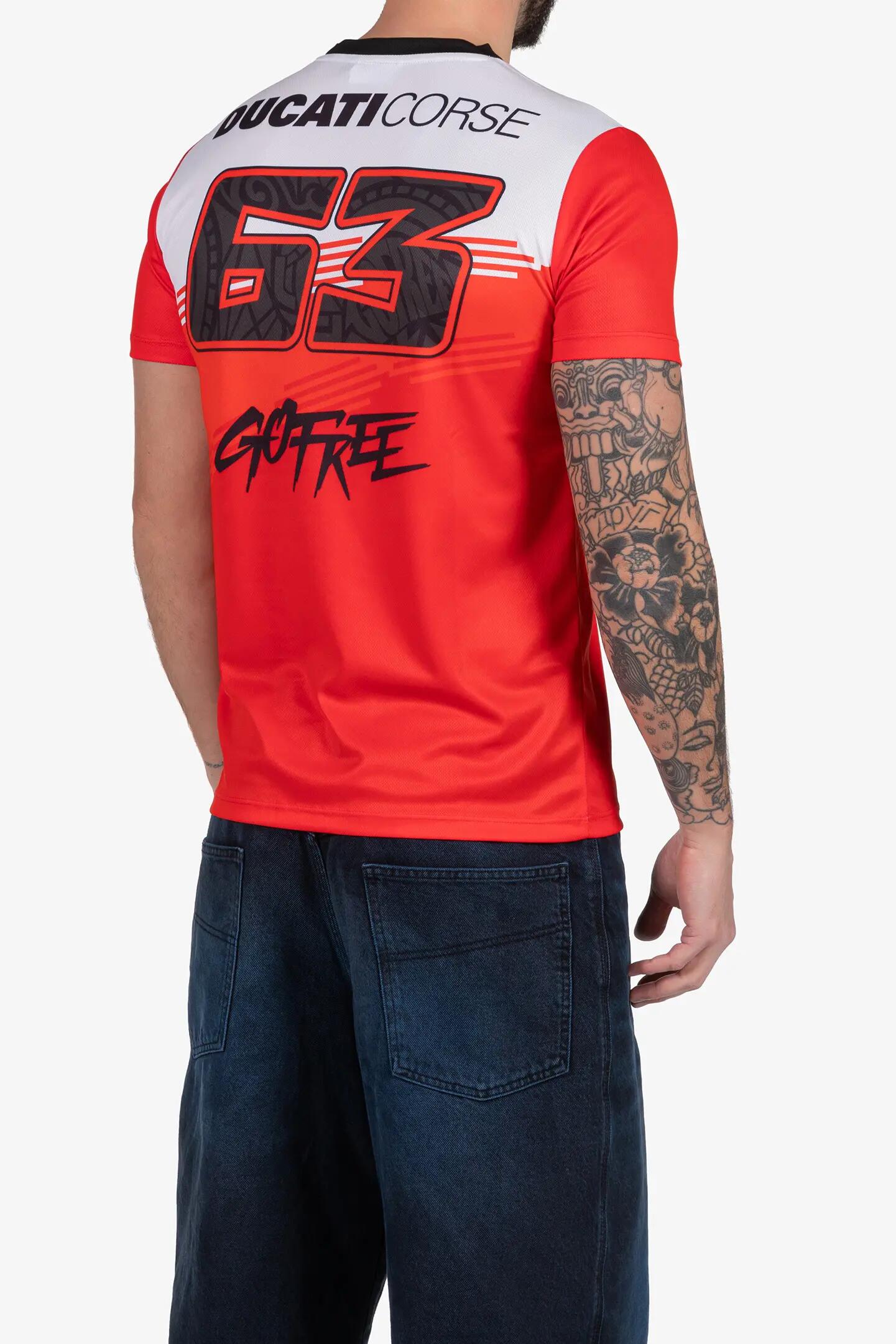 T-shirt - motocross - homem - mangas curtas, decote crew - branco 4/6