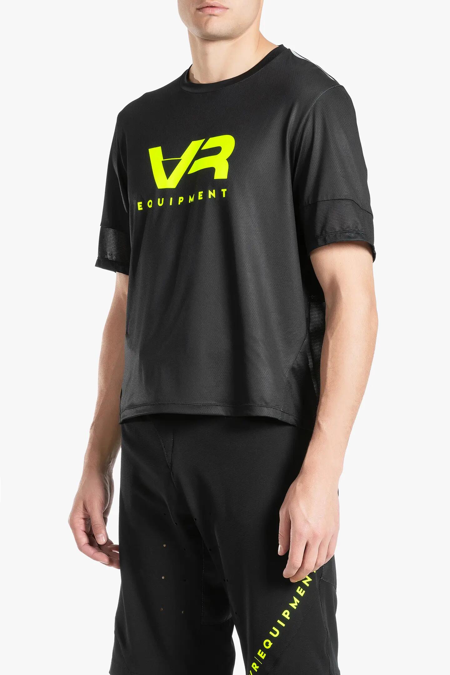 t-shirt - motocross - homem - mangas curtas, gola a coste - preto. 3/6