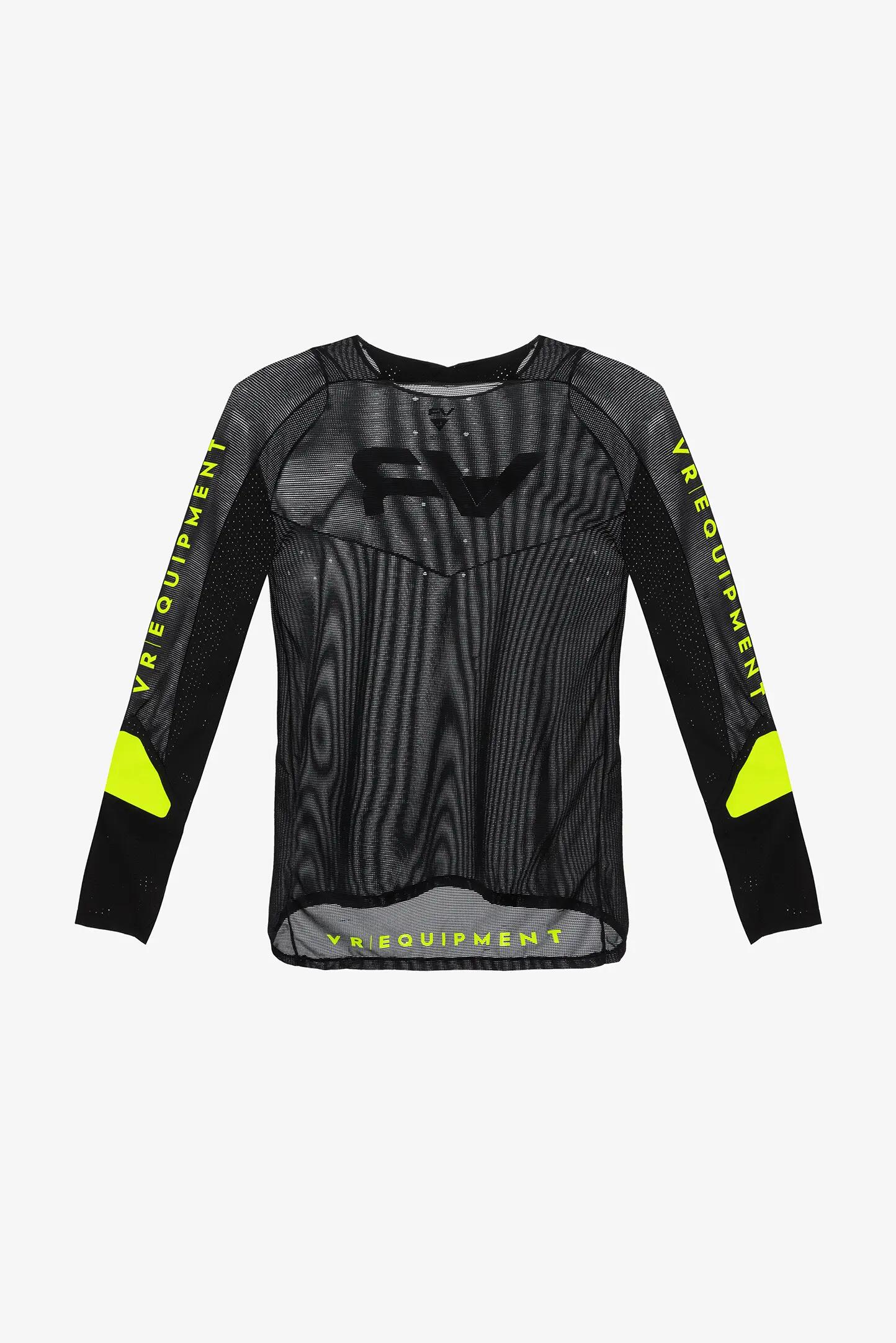 T-shirt de manga comprida - Motocross - Homem - Reflectante - Preto/Verde fluo 2/6