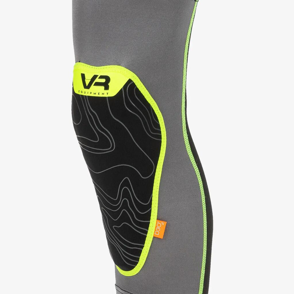 Unisex knee guard, medium grey and grey green, polyester-elastane, pair