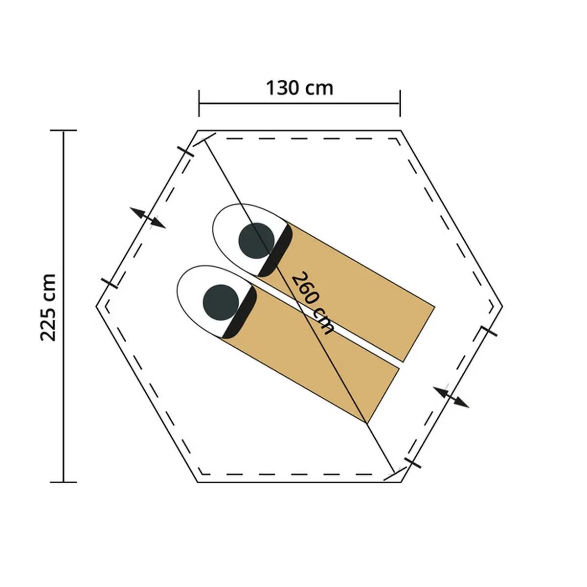 Tienda de campaña cúpula Namsos 2 Sleeper Protect Quick-Start - UPF 100+ 12/15