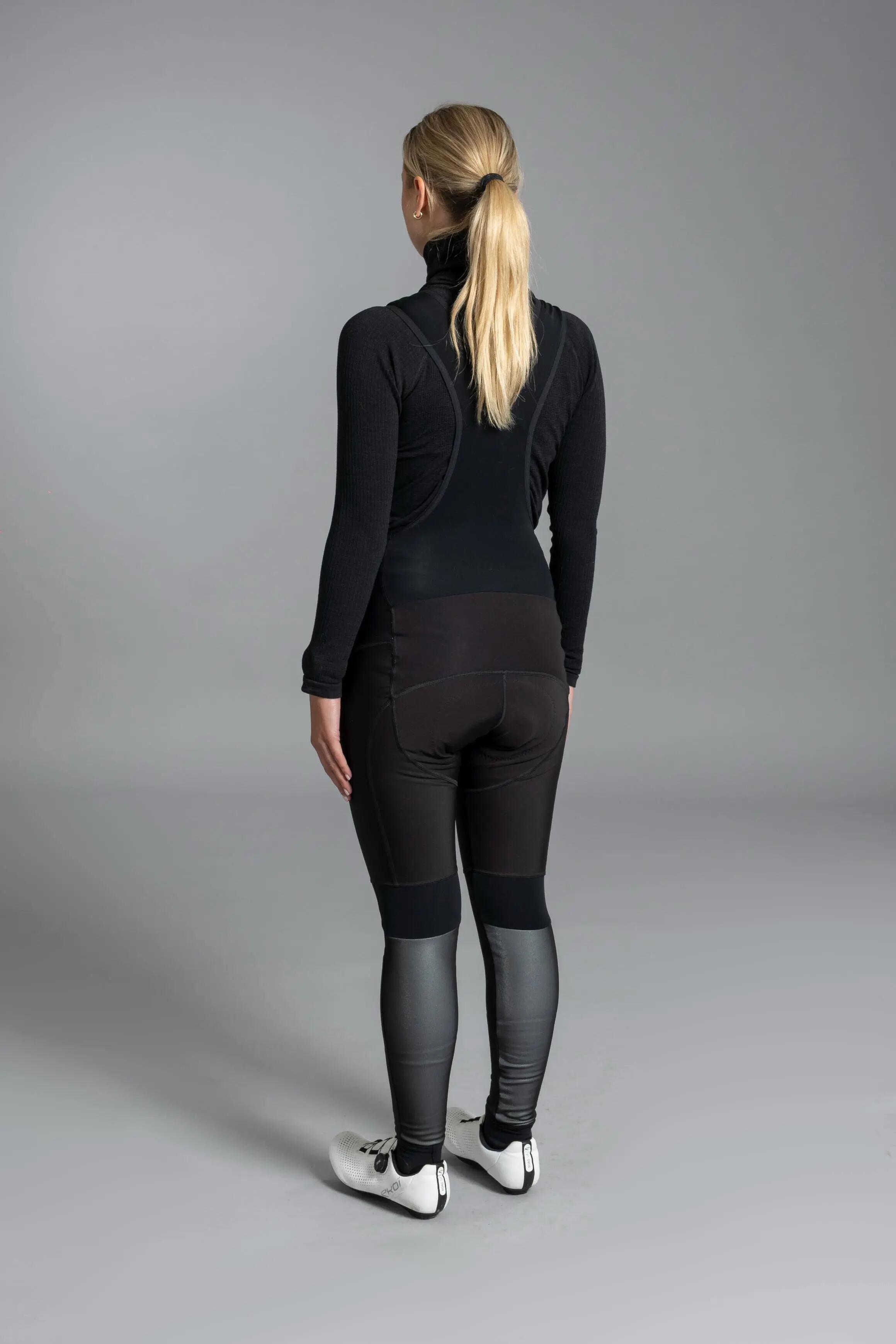 Collant vélo hiver isolant coupe-vent femme - Tempest Protect Pixel noir 4/7