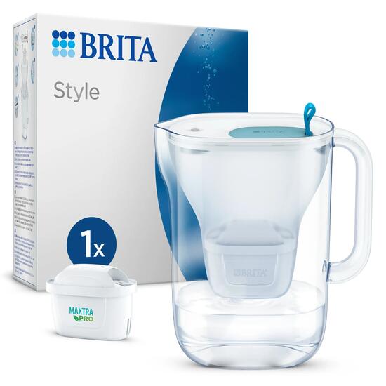 BRITA Carafe filtrante Style Cool 2.4L bleu