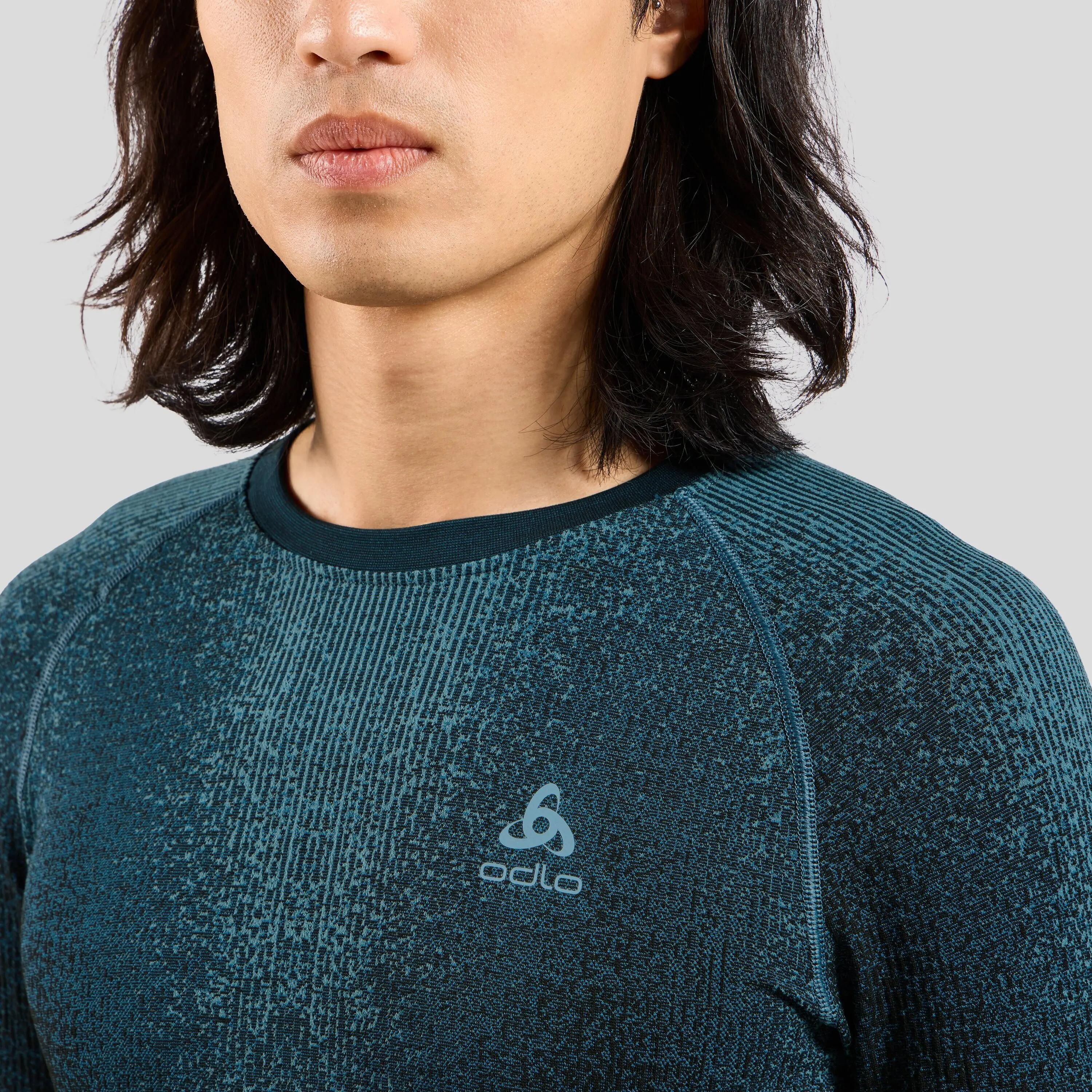 BaseLayer Long Sleeve Odlo Schwarzecomb Blau 3/7