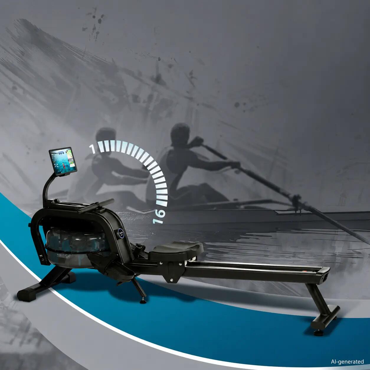 Rameur avec résistance à l'eau + magnétique - Bluetooth WP 2000 6/7